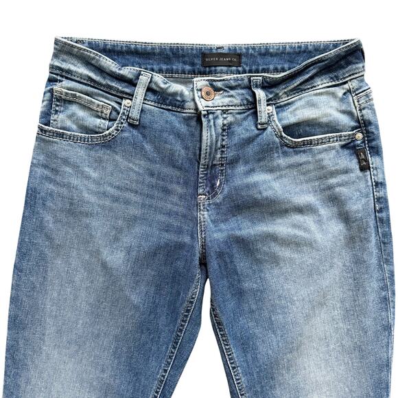 Silver Jeans Women’s Size 28 28x30 Blue Boyfriend ankle mid rise 1228 - Picture 2 of 12